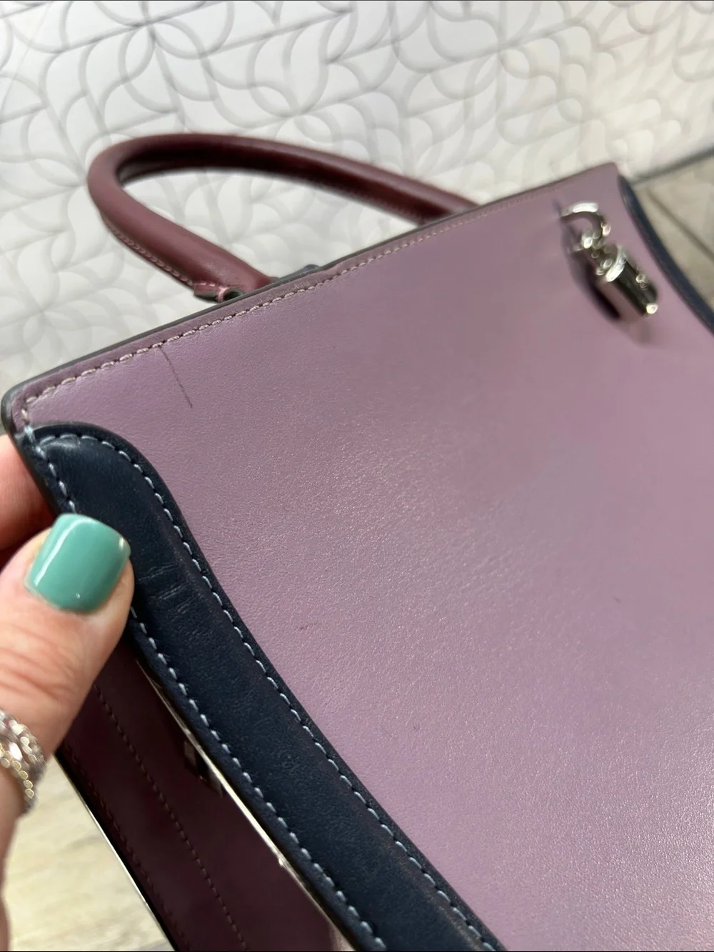 Coach purple and Burgundy Leather Satchel